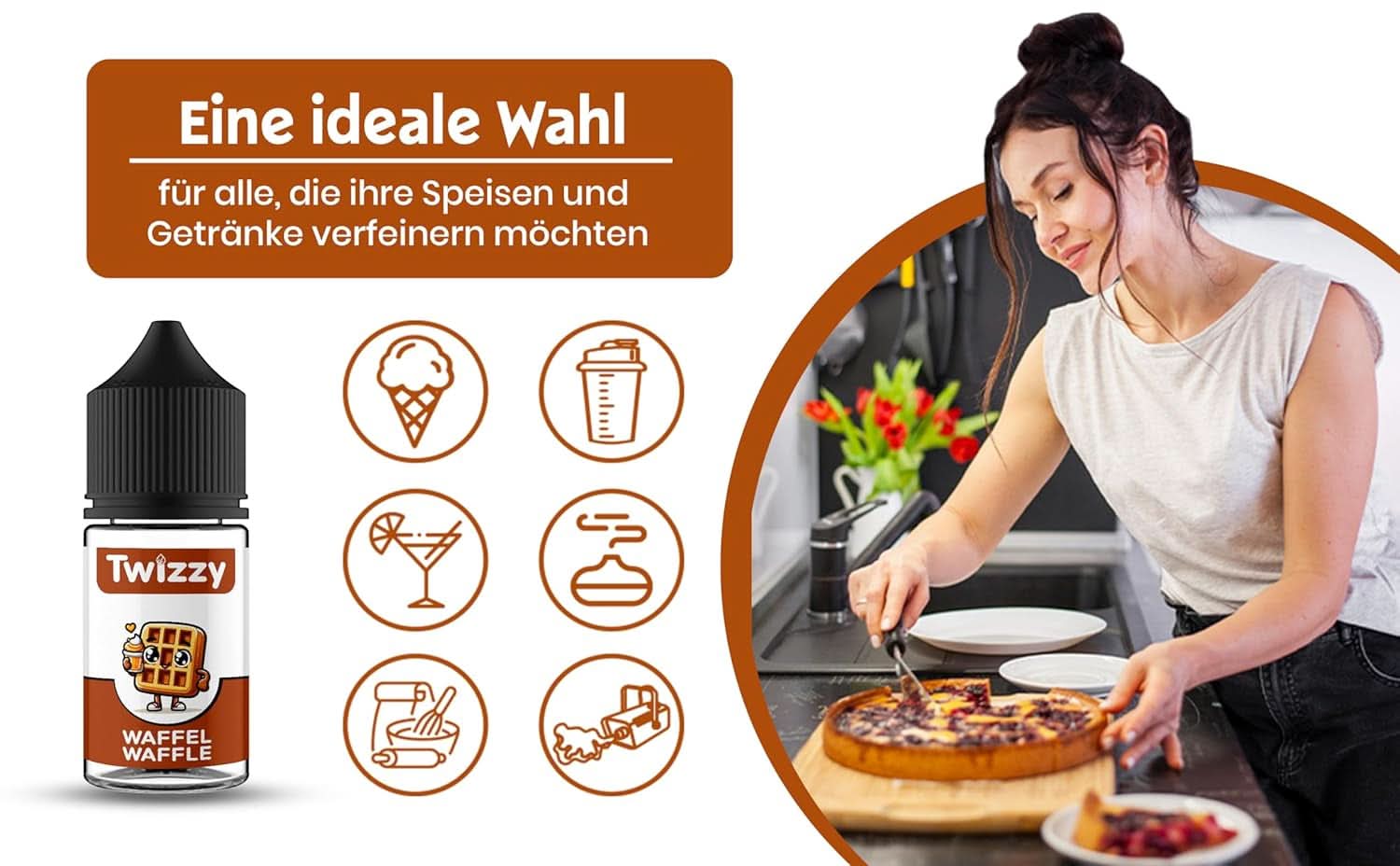 Aromatizante Alimentario Twizzy Waffle - 30 ml - Aroma intenso - Ideal para repostería Arome Naty Shop