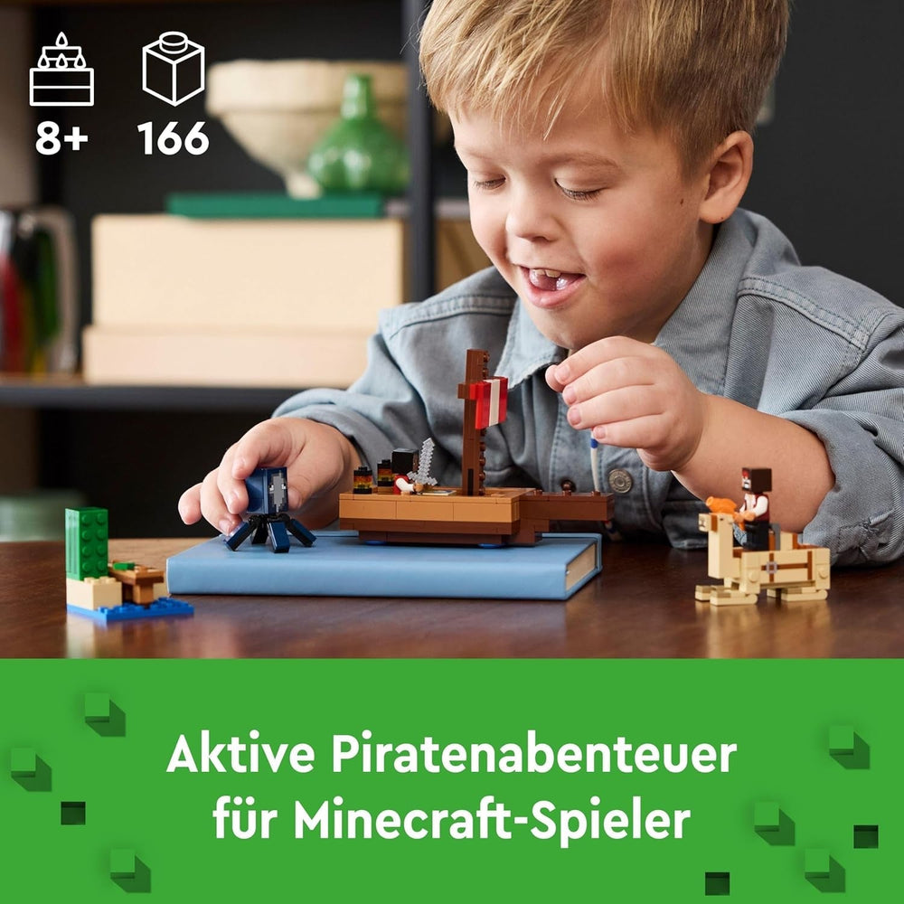 LEGO Minecraft El Viaje del Barco Pirata Calamar y Camello Figura Pirata Juguete Construcción de Barcos Juego de rol Regalo para niños y niñas 8 años 21259 Juegos de construcción Besuche den LEGO-Store