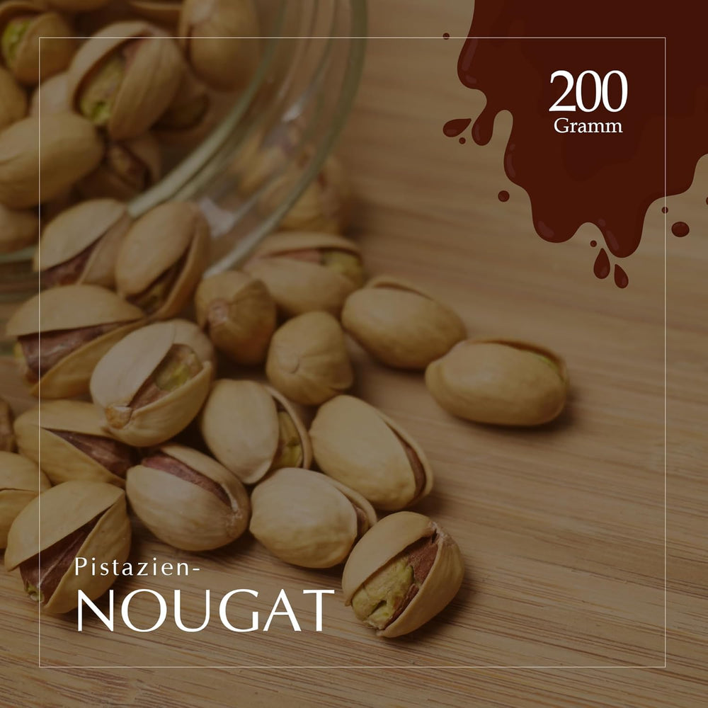 Turrón artesanal de chocolate y pistacho, 200g, textura cremosa, calidad superior, ingredientes finos, sabor auténtico, el turrón más caro del mundo
