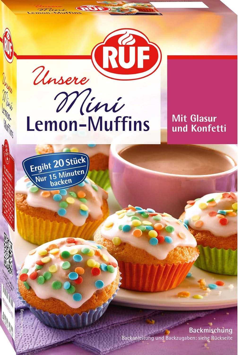 RUF Mini muffins con limón, mezcla para hornear con sabor a limón, 350 gramos Cocina Naty Shop Limón
