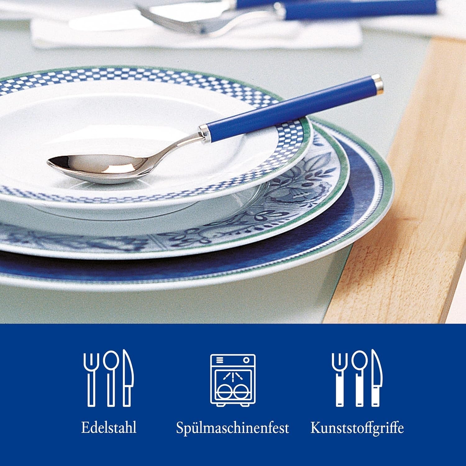Villeroy & Boch - ¡Juega! Cubiertos Océano Azul, Juego de 30 piezas Cocina Naty Shop