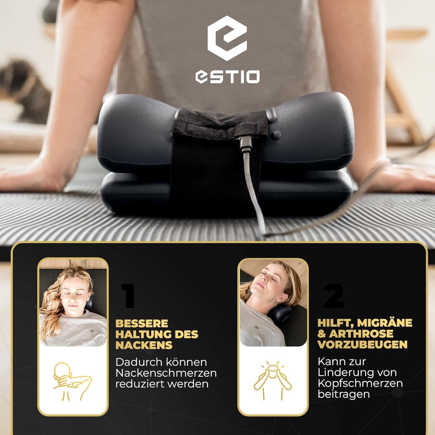 Întinzător de gât cu căldură, Întinzător de gât pentru dureri de gât, Întinzător de gât împotriva durerilor de cap, Gât înnorat pentru întinderea gâtului, Ortopedie Perne ortopedice cervicale Naty Shop