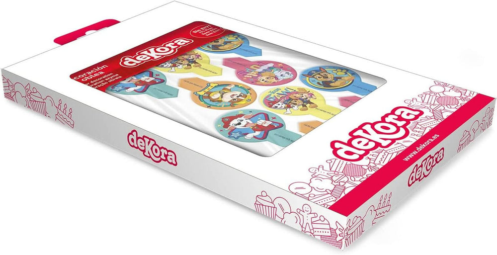 Dekora, decoración comestible para tartas de la Patrulla Canina dekorapin, 20 obleas de papel comestible - 6,5 x 4 cm naty shop