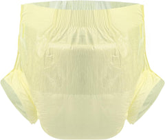 CutiePlusU Pañales para adultos, paquete de 10 bragas desechables para incontinencia con trabillas para mujeres y hombres, máxima absorbencia durante la noche - amarillo (tamaño mediano 71-96 cm)