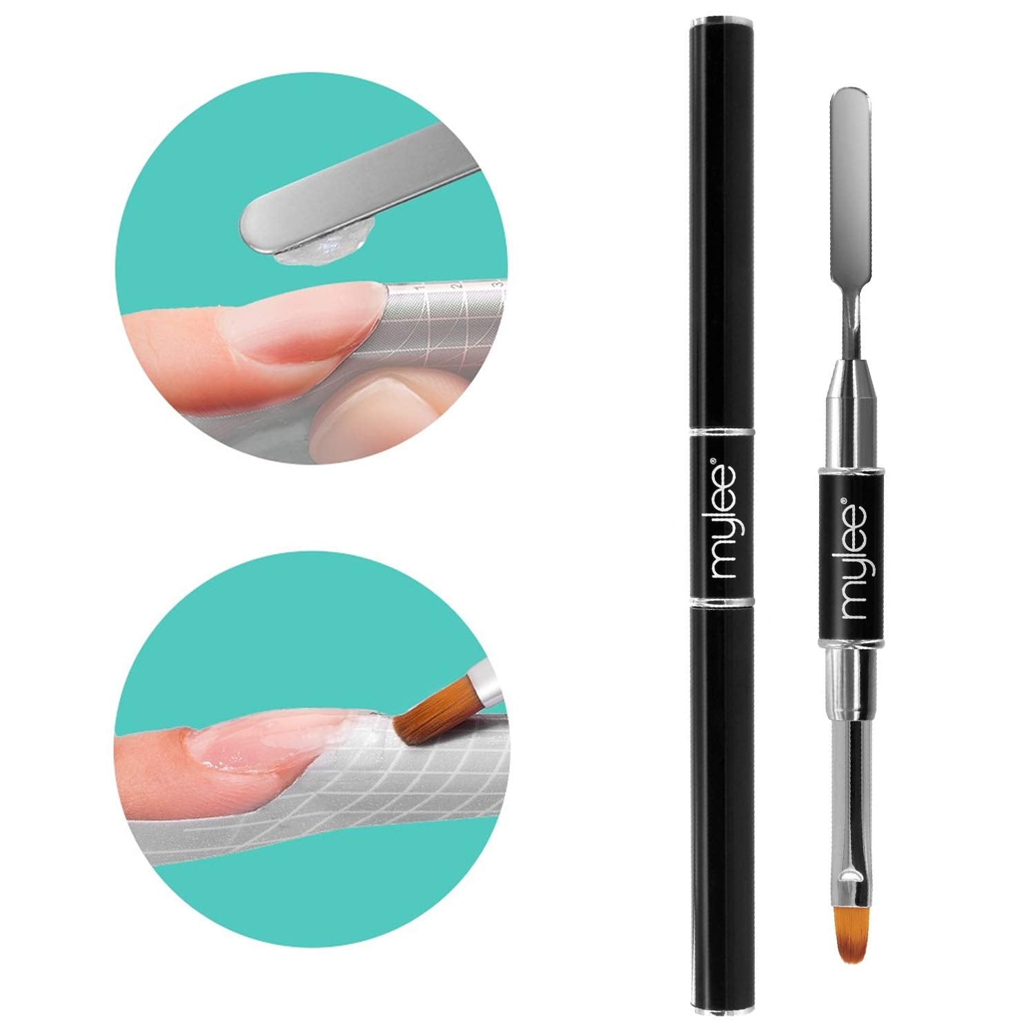 Mylee Magic Extender Gel Tool Mit Zwei Enden – 2 in 1 Pinsel & Spachtel Für UV/ LED Nagelkunst, Nagelspitzen & Für Extensions