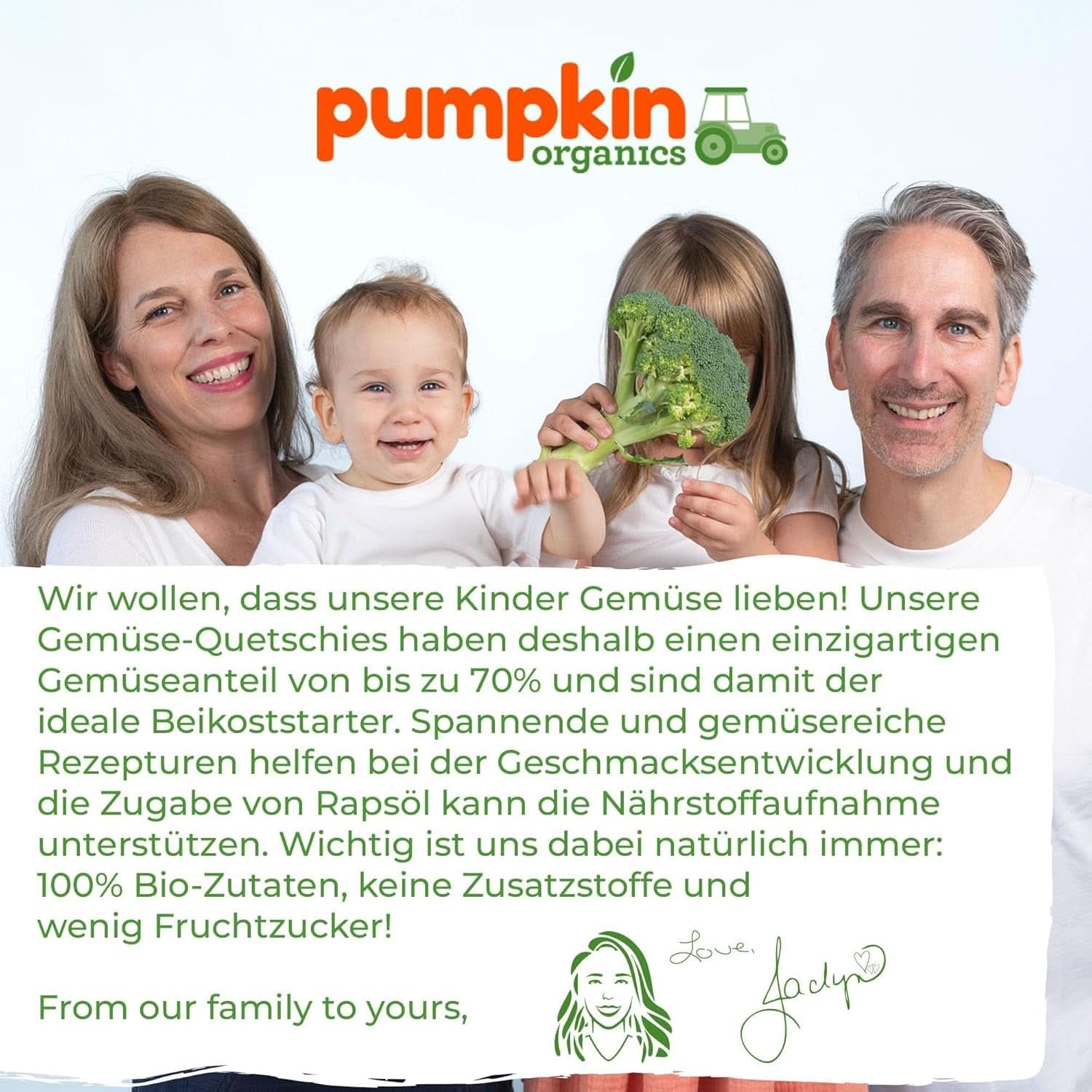 Pumpkin Organics 24Pack, puré de verduras ecológico, sin azúcares añadidos, para bebés a partir de 6 meses, 24 x 100 gramos Madre e Hijo Naty Shop
