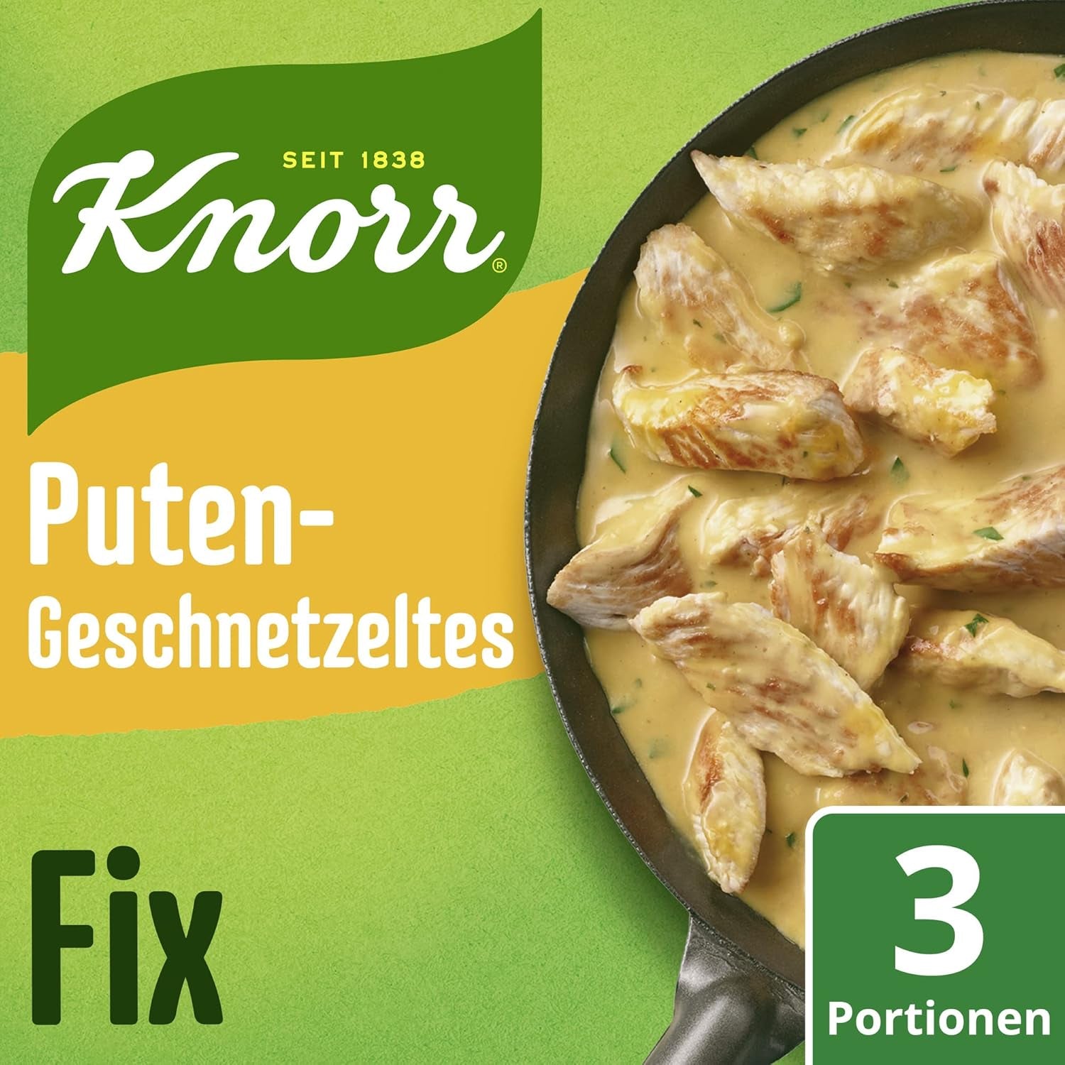 Knorr Fix Puten-Geschnetzeltes para ein leckeres Fleischgericht ohne geschmacksverstärkende Zusatzstoffe 3 porciones
