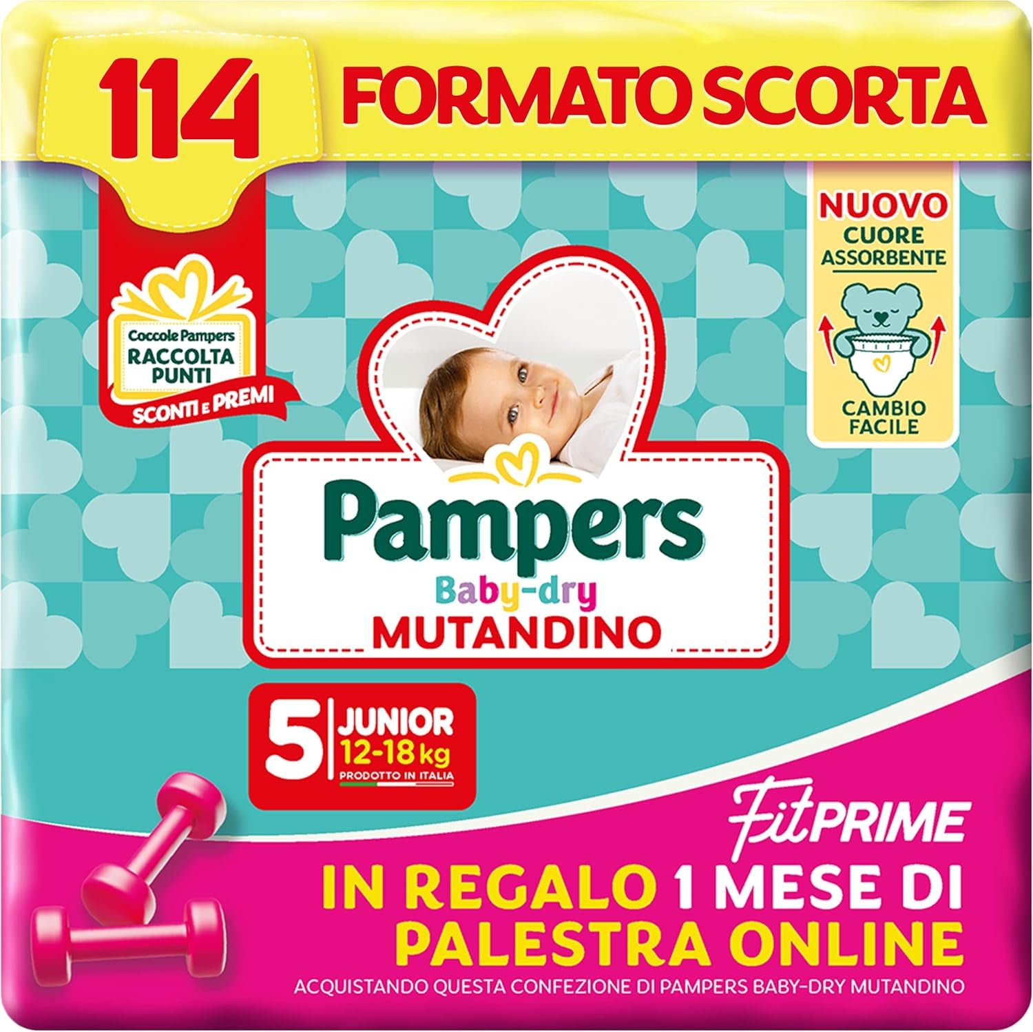 Pampers Baby Dry Pants y pañales Fit Prime Maxi, talla 138, talla 4 (8-15 kg), 1 mes gratis online en el gimnasio