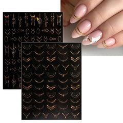 JMEOWIO Nagelsticker Frühling Blume 12 Blatt Nail Art Sticker Selbstklebend Nagelaufkleber Sommer Blumen Gold Dekoration Nageldesign Zubehör
