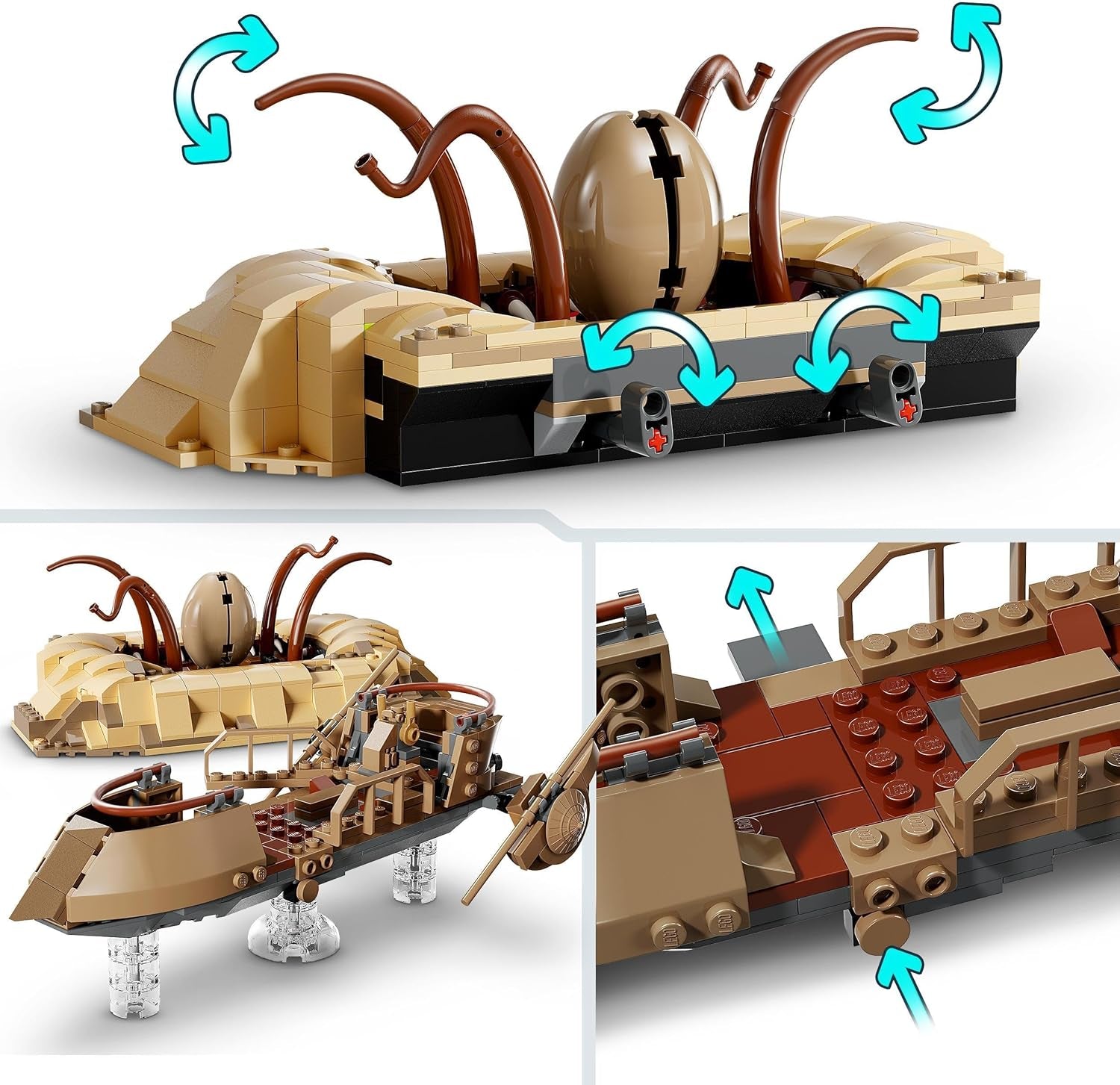 LEGO Star Wars: El Regreso del Caballero Jedi Skiff del Desierto y Pozo de Sarlacc Colección y set de construcción de fantasía Juguete de construcción, regalo para niños, niñas y todos los fanáticos 75396 Juegos de construcción Besuche den LEGO-Store