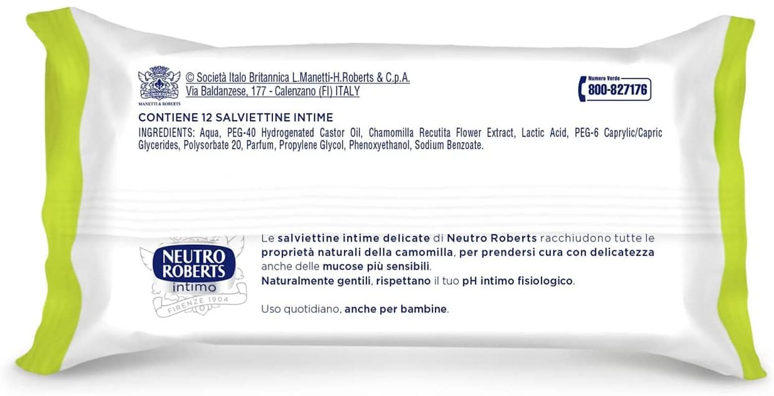 Compresas Sanitarias Íntimas de Manzanilla 100% Natural Apto para Pieles Sensibles para Mujeres y Niños Naty Shop Toallitas Húmedas para Bebés