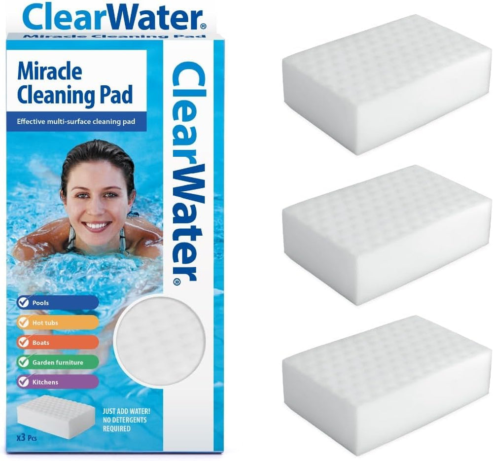Esponja de limpieza Miracle Pad para piscina y spa, color blanco, paquete de 3