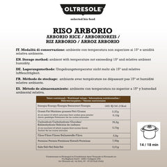 Arroz Arborio Italiano Artesanal, arroz de grano grande y con almidón, ideal para sopas, risottos y ensaladas de arroz, envasado al vacío en 2 bolsas de 1kg