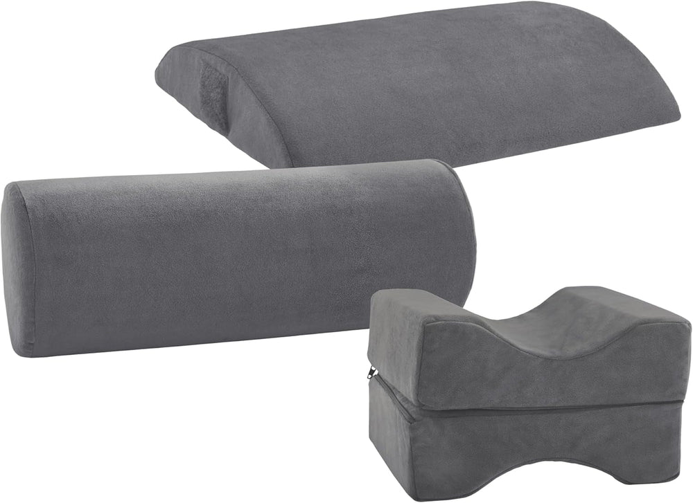 Pernă ortopedică pentru spate/lombare Traumnacht cu miez din spumă vâscoelastică și husă din microfleece prietenoasă cu pielea, certificată Öko-Tex, produsă conform standardelor germane de calitate