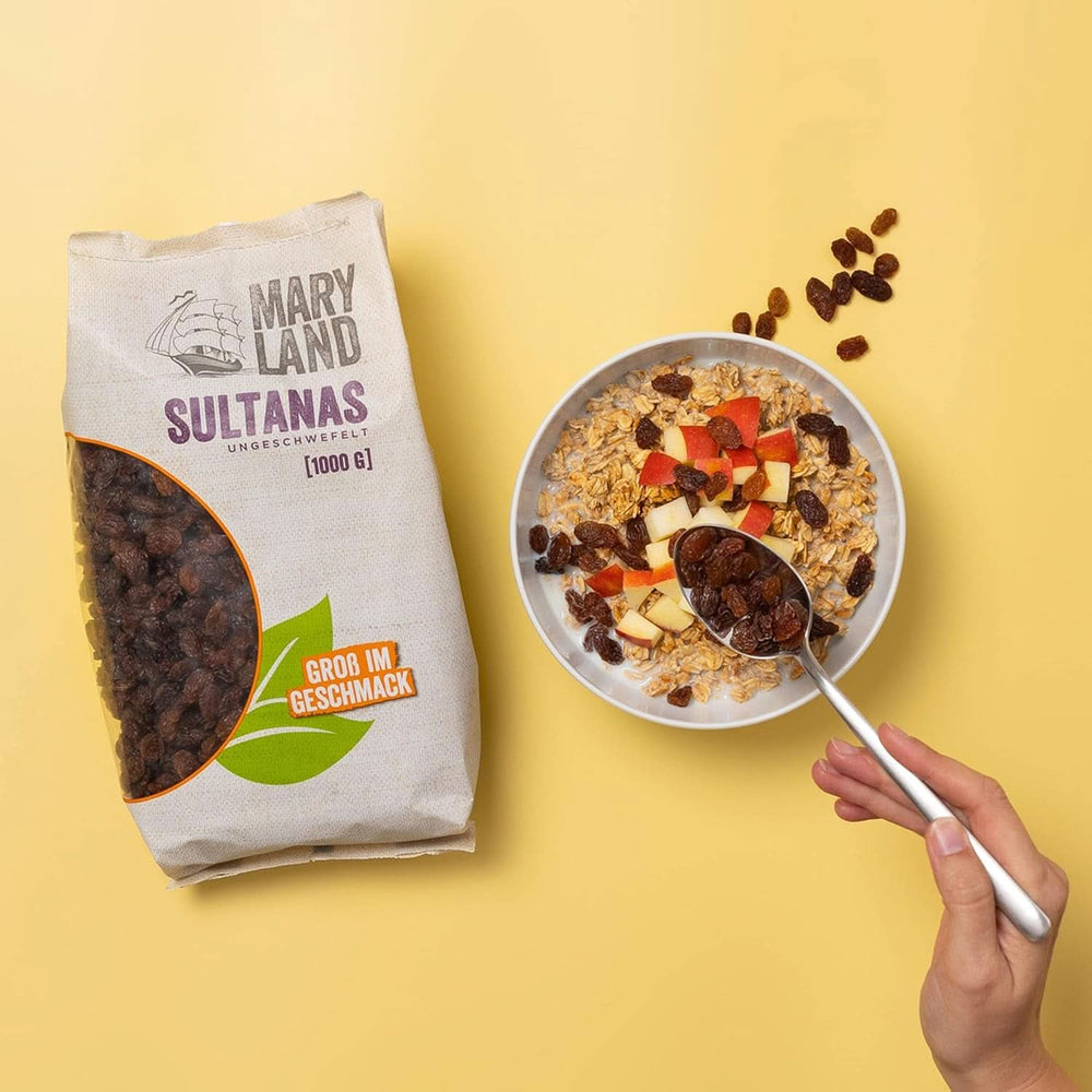 Maryland Sultanas, Pasas deshidratadas, naturalmente dulces, sin azúcares añadidos - sin conservantes, 1 Kg Productos deshidratados Naty Shop