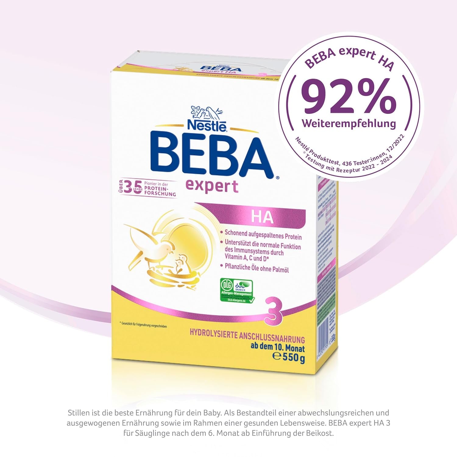 BEBA expert HA 3 Fórmula de continuación hidrolizada, a partir de 10 meses, 1 paquete (1 x 550 g)