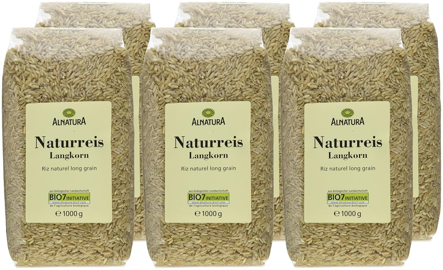 Arroz Integral de Grano Largo Ecológico Pack de 6 (6 x 1kg)