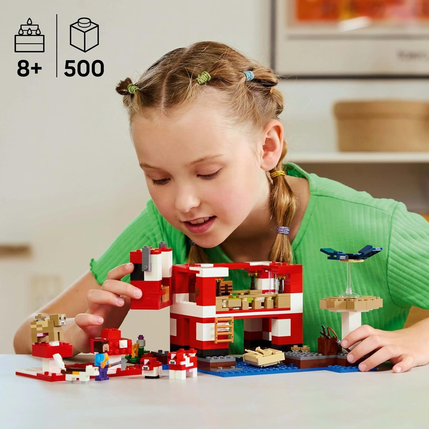 LEGO Minecraft La Casa de la Vaca Hongo Videojuego Juguete de Construcción Modelo de Tierra de Hongos con Minifiguras Steve y Otros Personajes Set de Juego para Niños y Niñas 8 Años 21270 Juegos de Construcción Beuche den LEGO-Store