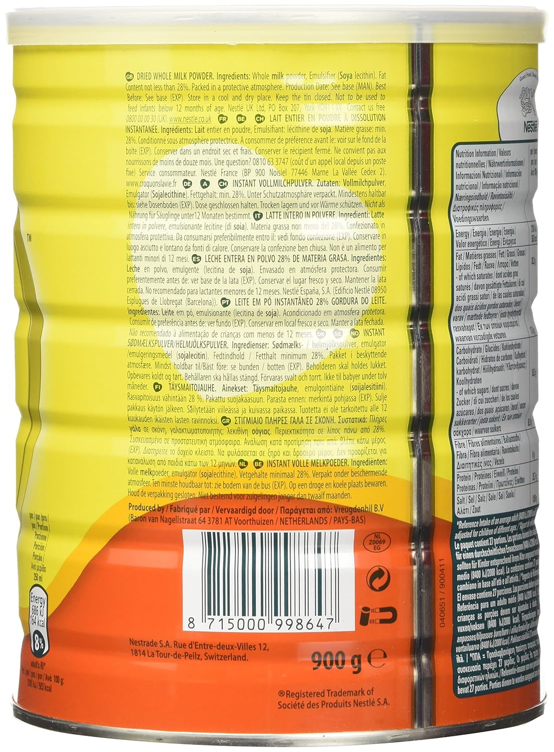 Nestlé Nestlé Leche Entera Instantánea en Polvo 900 g