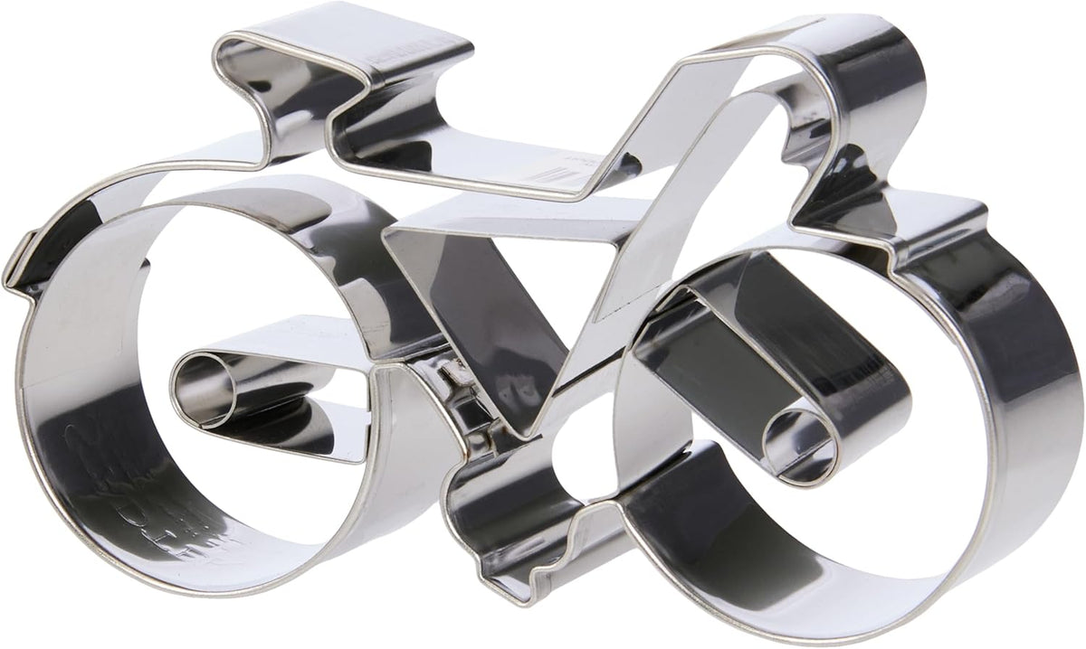 Formă de biscuiți Städter, oțel inoxidabil, bicicletă, 9 x 30 x 30 cm, argintie