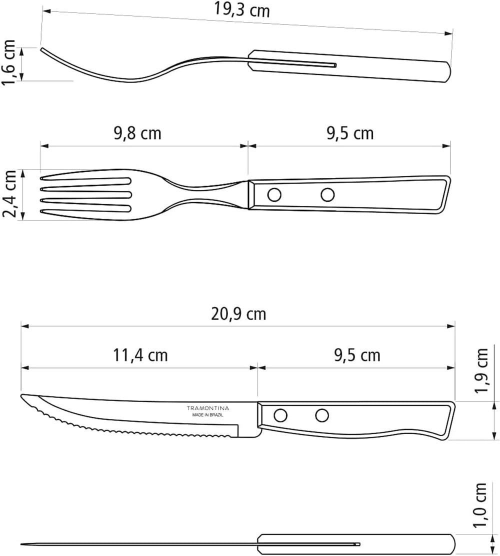 Juego de cubiertos Tramontina TRADICIONAL Para 6 personas 24 piezas Cocina Naty Shop