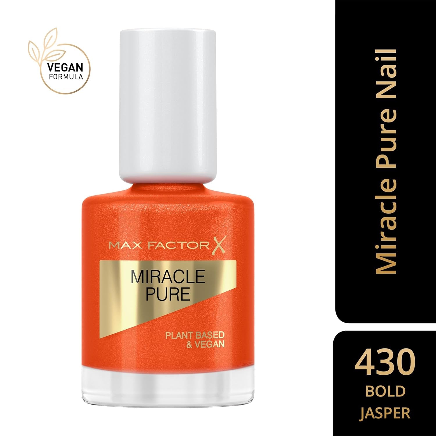 Max Factor Miracle Pure Nail, esmalte de uñas ultrabrillante de color intenso con el brillo de cristales curativos e ingredientes nutritivos, color 430 Bold Jasper