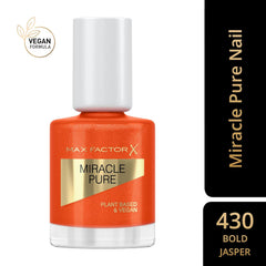 Max Factor Miracle Pure Nail, esmalte de uñas ultrabrillante de color intenso con el brillo de cristales curativos e ingredientes nutritivos, color 430 Bold Jasper