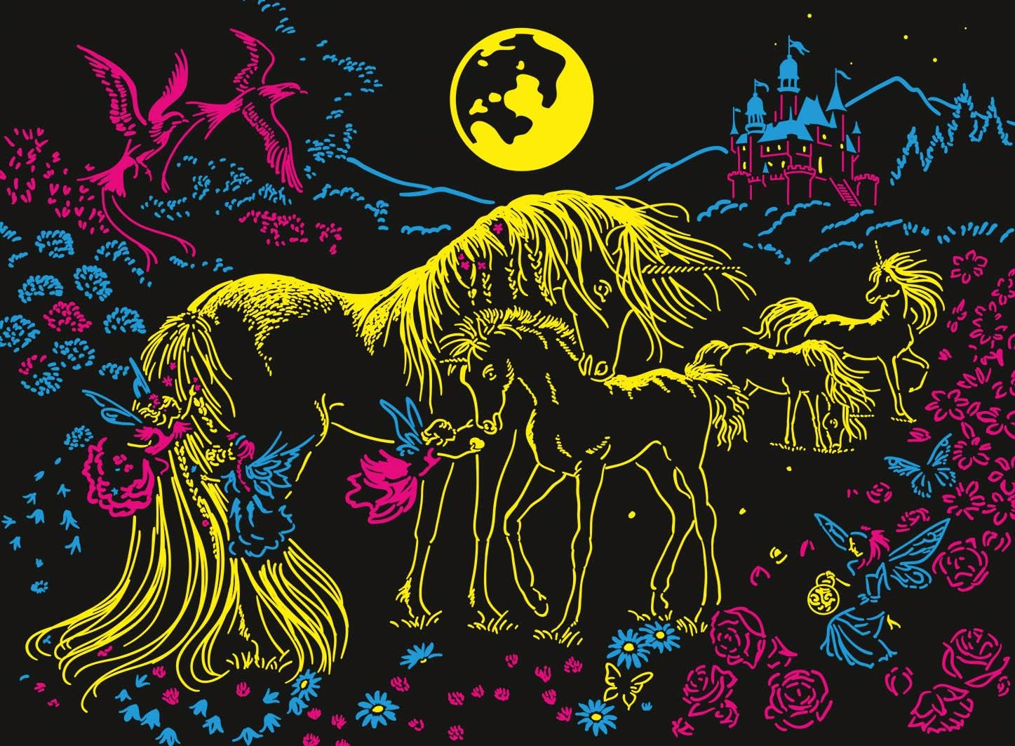 Ravensburger puzzle pentru copii - 13670 Unicorni în lumina lunii - Puzzle cu lumină de unicorn pentru copii cu vârsta de peste 6 ani, cu 100 de piese în format XXL, strălucește în întuneric Puzzle Naty Shop