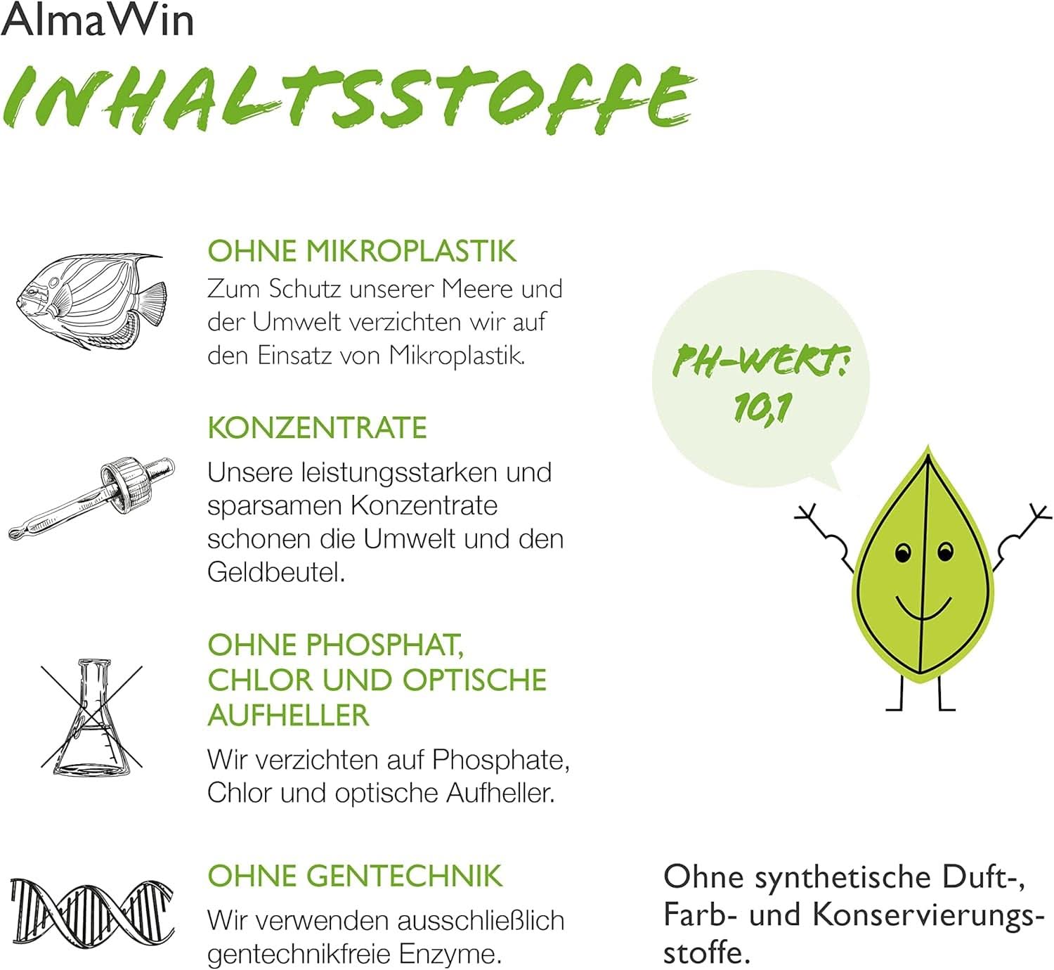 Almawin eco, detergente en polvo 2,8kg, 112 dosis, dosificable para diferentes cantidades de vajilla Naty Shop