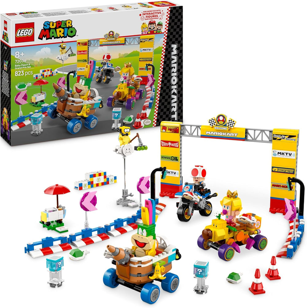 LEGO Super Mario: Mario Kart - Set de garaje de Toad, juguete mecánico de Nintendo con 2 figuras del personaje de Toad azul para juego independiente, regalo de cumpleaños para niños, niñas y jugadores a partir de 8 años 72035
