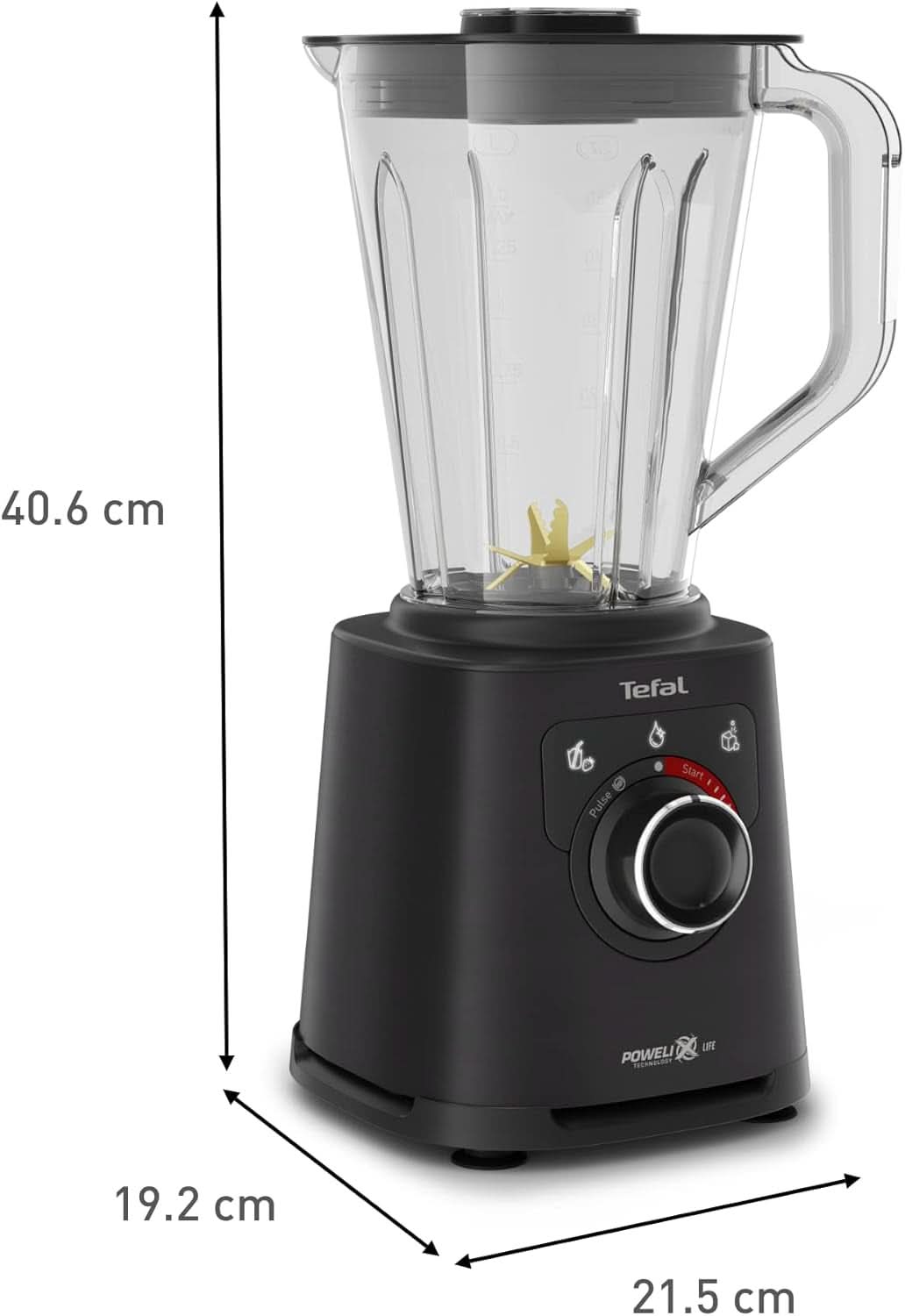 Batidora con base Tefal Perfectmix+, 3 programas automáticos, Powelix-Klingentechnologie, sistema de refrigeración por aire, 2 L de capacidad, Tritan-Behälter, Inkl. Spatel, Schwarz, BL88A831 Cocina Naty Shop