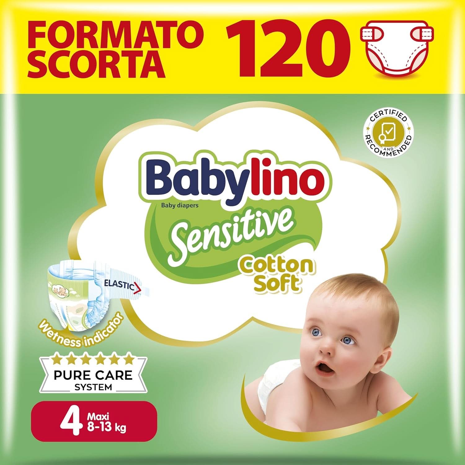 Babylino Pañales para niños sensibles y delicados, varias tallas Madre e Hijo Naty Shop Talla 4 (20 unidades)