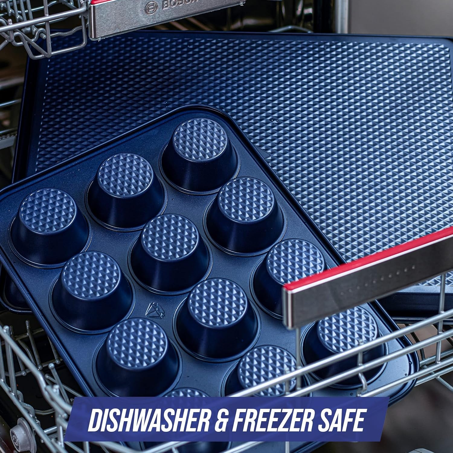 Blue Diamond Bakeware 12Er Muffinform Mit Antihaftbeschichtung, Blau Moldes y bandejas para hornear Naty Shop