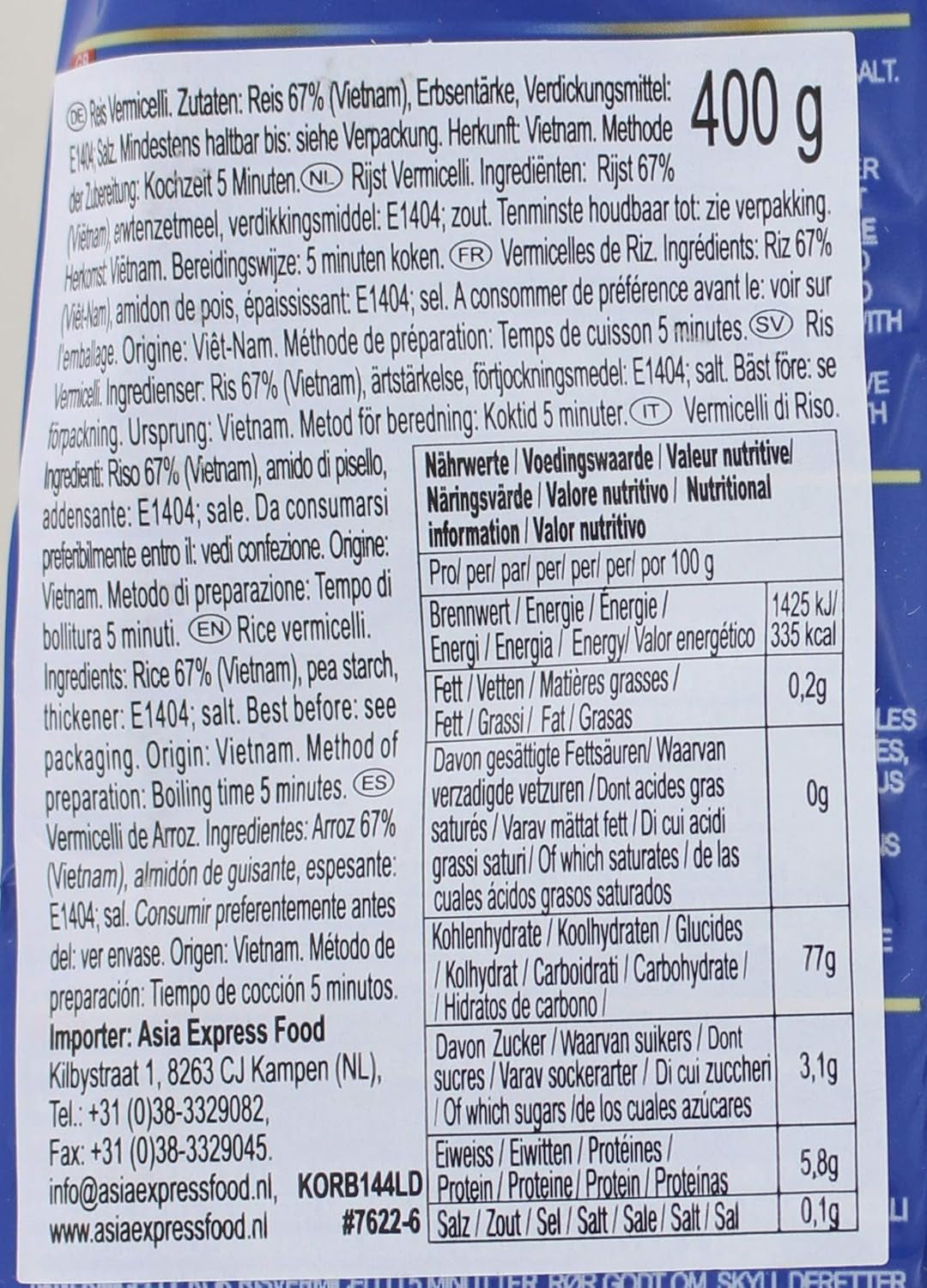 ACECOOK - O Fideos de Arroz - (1 X 400 GR)