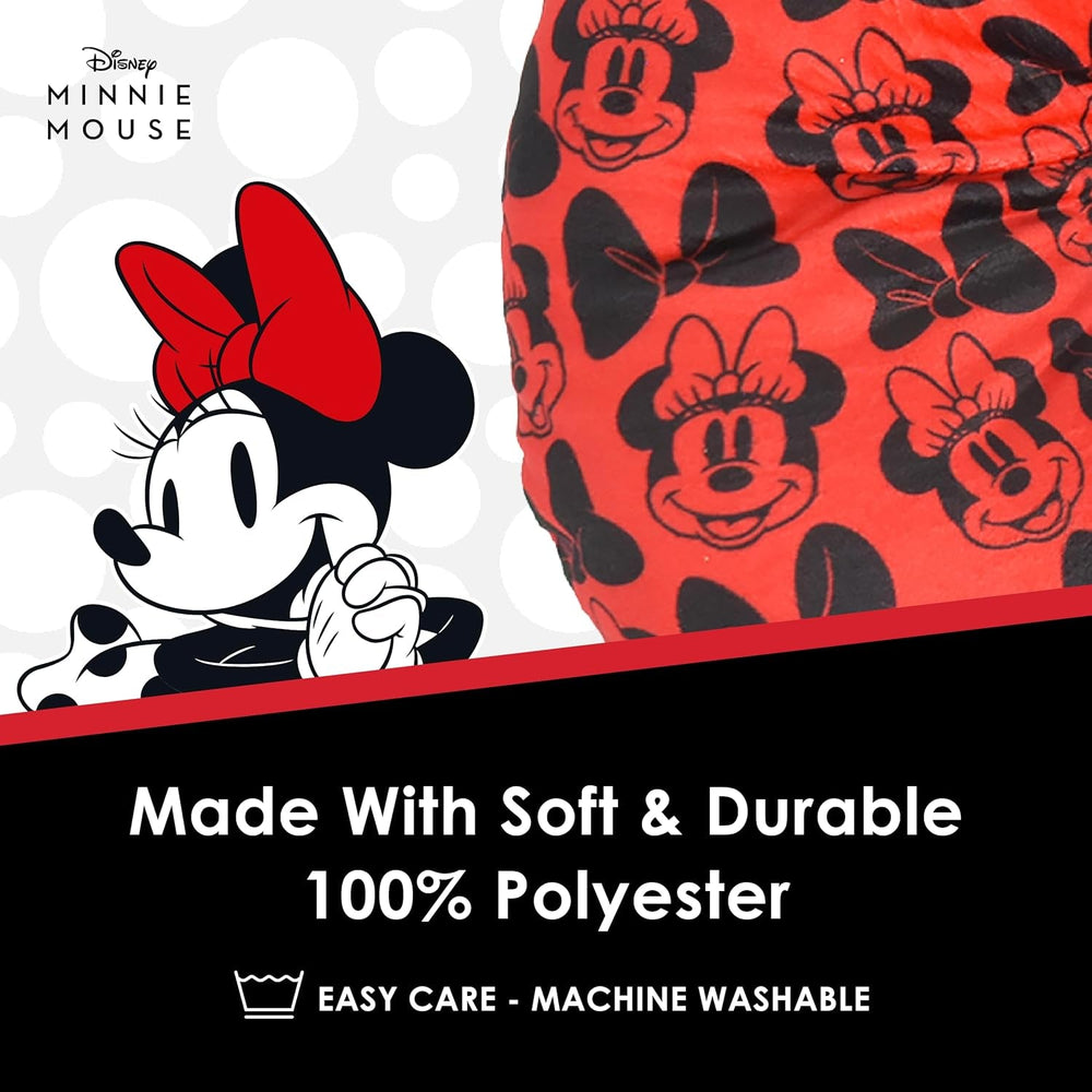 Ful Concept One Disney Minnie Mouse Pernă de gât de călătorie cu urechi 3D și arc pentru avion, mașină și birou, confortabilă și respirabilă, roșu / negru Perne calatorie Naty Shop