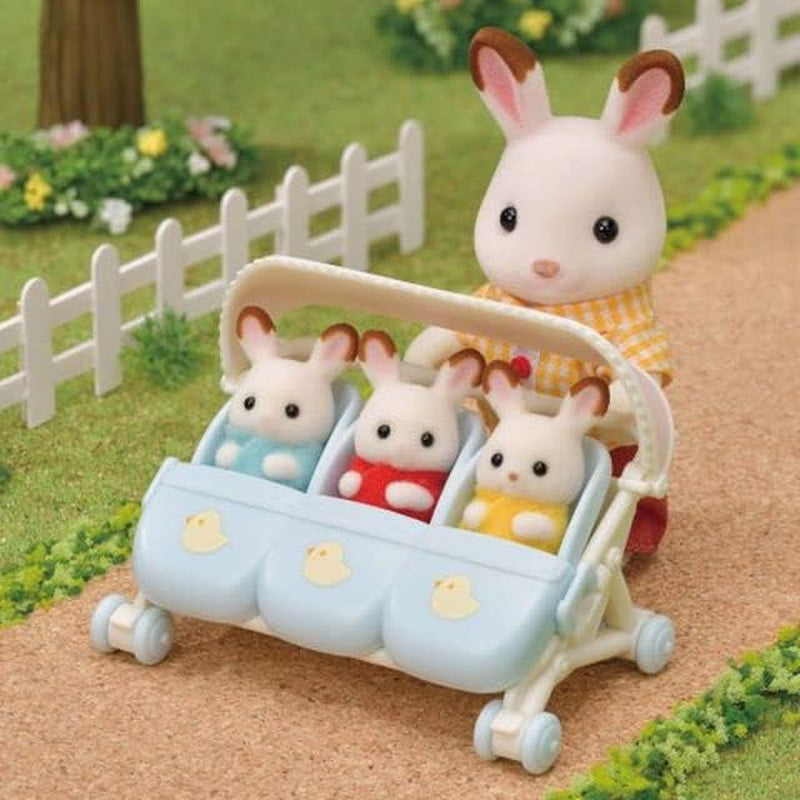 Sylvanian Families L5533 Cochecito Trillizos - Playset Casa de Muñecas Naty Shop Muñecas