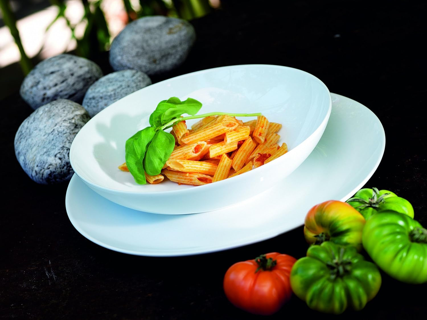 Set de veselă Mäser Barca pentru 6 persoane, set de 12 piese, porțelan, alb