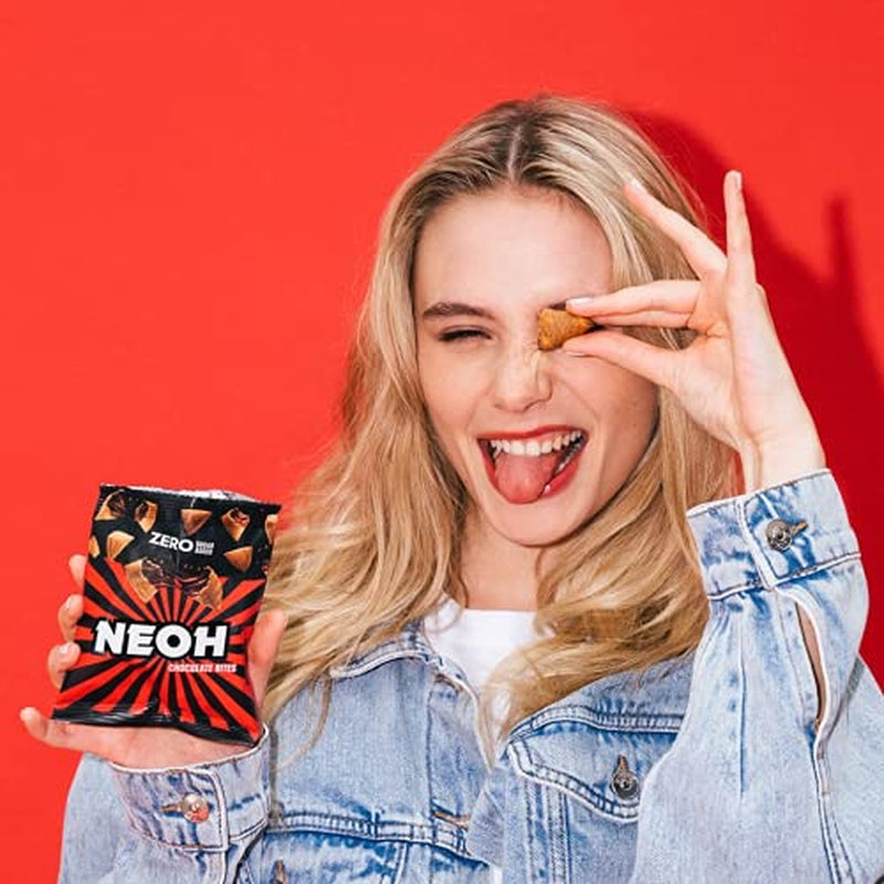 Bocaditos de chocolate NEOH | Sin azúcares añadidos, 100kcal por ración, trozos crujientes con relleno cremoso de avellanas y cacao, perfecto para llevar o como sustituto del muesli | Keto, bajo en carbohidratos | Paquete de 3 x 29 g