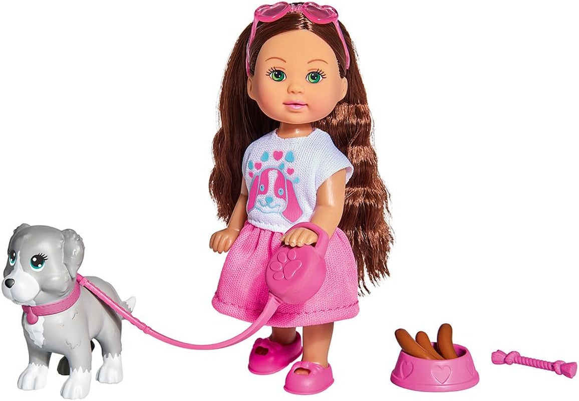 Simba 105733273 - Evi Love Ferienspaß Fahrrad, Puppe mit Fahrrad, Hund und Rucksack, Ankleidepuppe, 12cm, para niños de 3 años