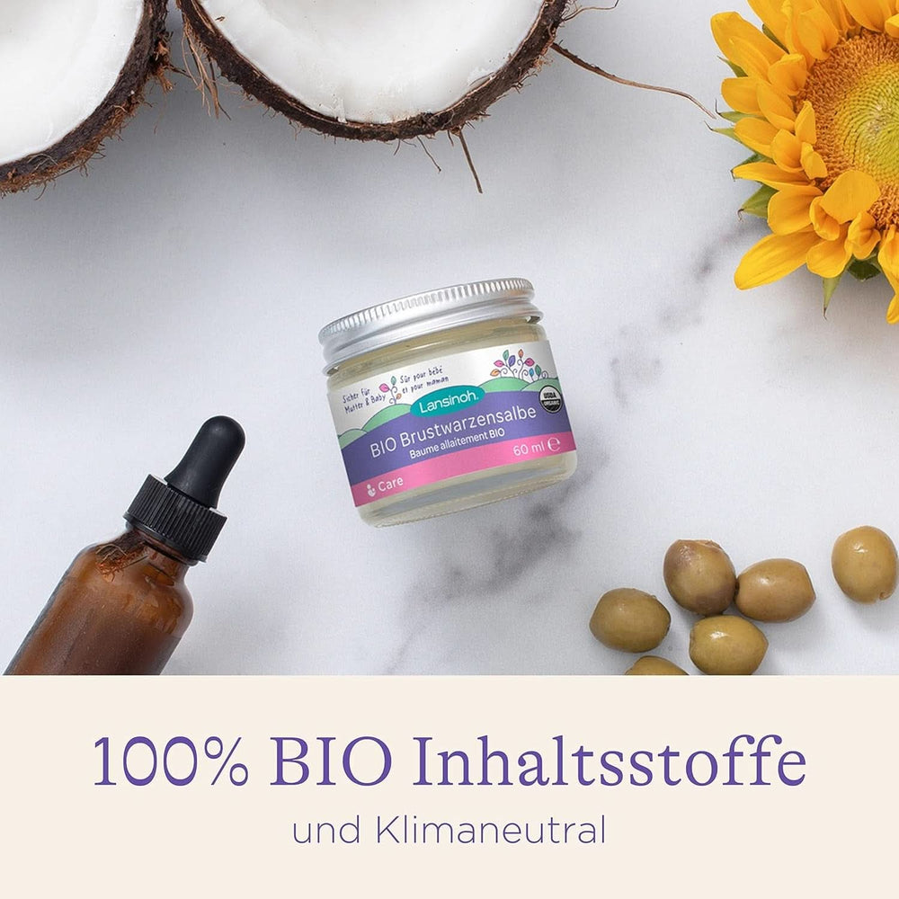Lansinoh BIO Brustwarzensalbe, 60 Ml - Natürliche Pflege Empfindlicher Brustwarzen Und Trockener Haut - Accesorios Climaneutrales Alimentación y Lactancia Baby Naty Shop