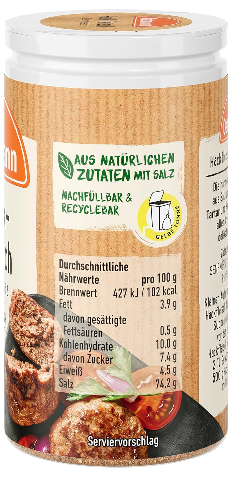 Ostmann Gewürze - Hackfleisch Gewürzsalz | Gewürz für Hackfleisch, Buletten oder Cevapcici | 60 g en estreudosis