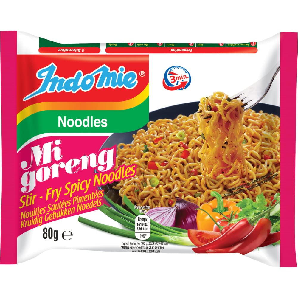 INDOMIE - Fideos instantáneos Mi Goreng - Paquete múltiple (40 x 80 g)