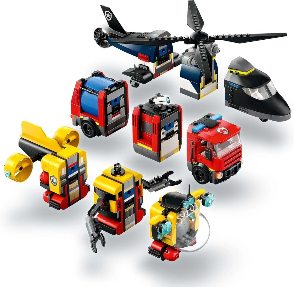 Set combinado LEGO City con helicóptero, coche león y submarino y 3 minifiguras - Vehículos de juguete para construir para niños y niñas a partir de 7 años - Regalo de cumpleaños y vacaciones 60462 Juegos de construcción Besuche den LEGO-Store