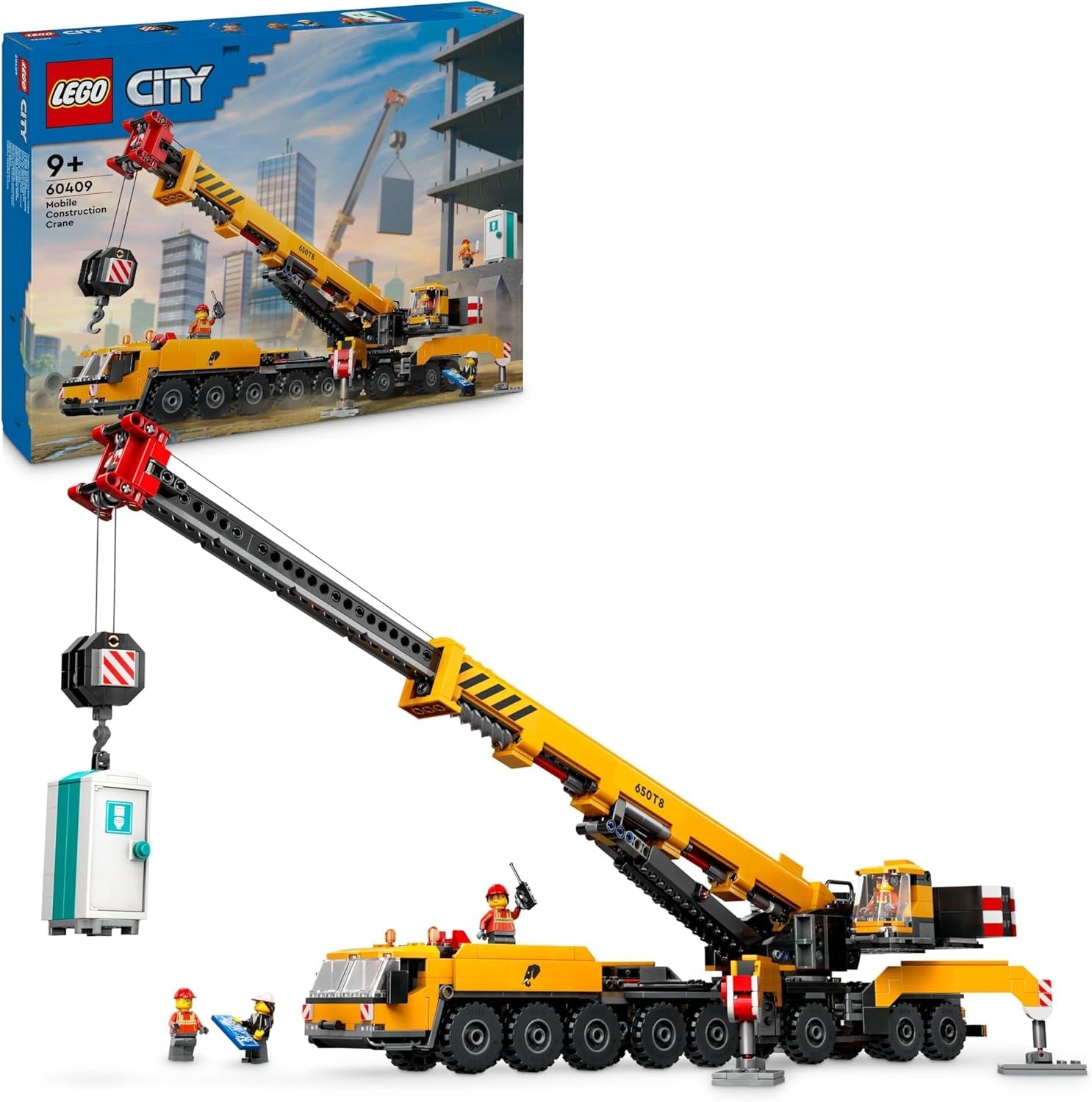 LEGO City Grúa de Construcción Móvil Juguete de Construcción para Niños y Niñas Regalo Creativo para Niños Brazo Largo Extensible 4 Minifiguras de Trabajadores de la Construcción para Juegos de Interpretación 60409 Juegos de Construcción Besuche den LEGO-Store Default Title