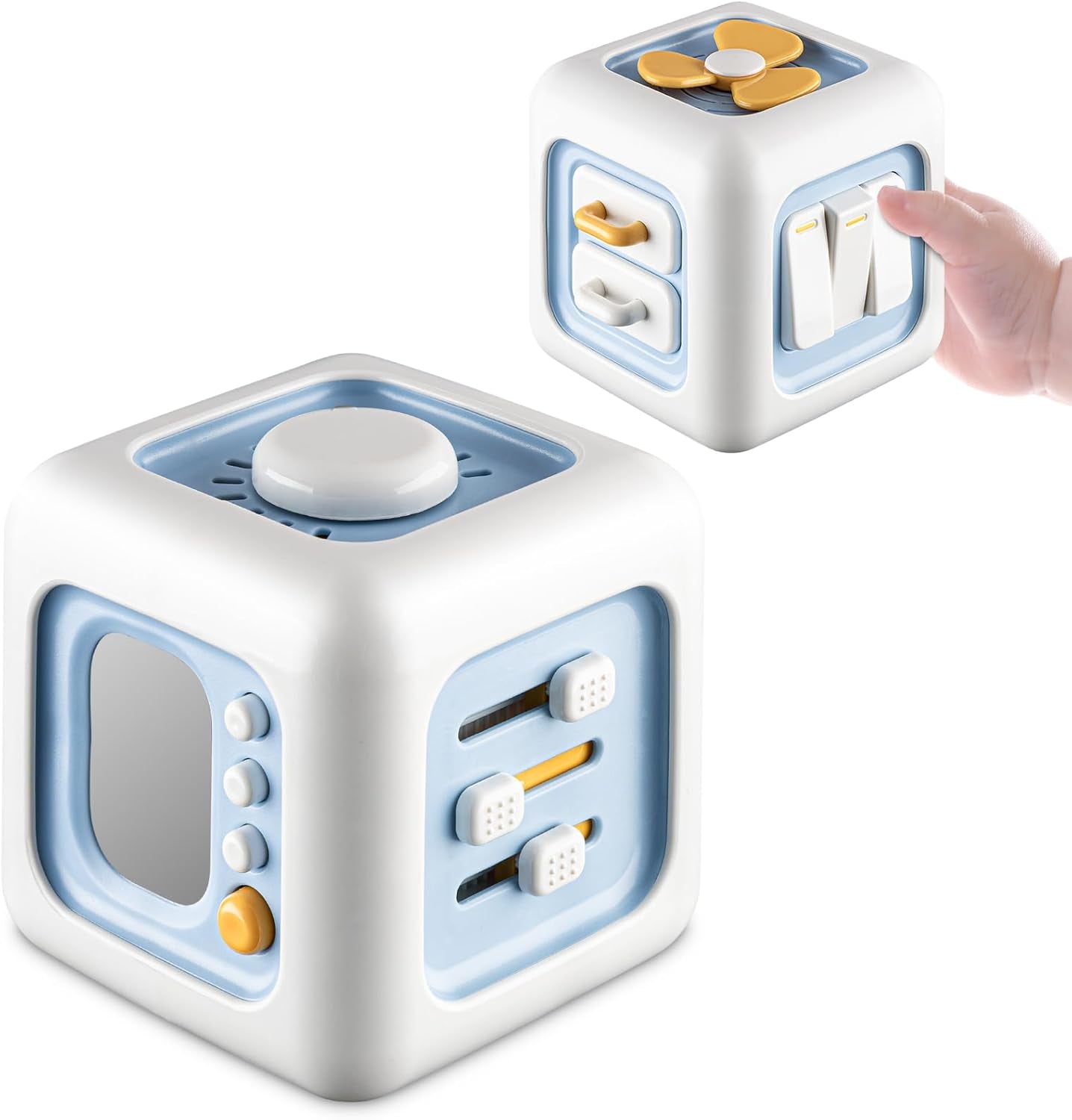 Jucărie senzorială pentru copii mici de 1-3 ani | Jucărie Montessori pentru copii de la 1 an în sus | Jucărie de călătorie pentru bebeluși de 12-18 luni | Cub de activități, cadou de ziua de naștere sau de Crăciun pentru copiii de 1 an