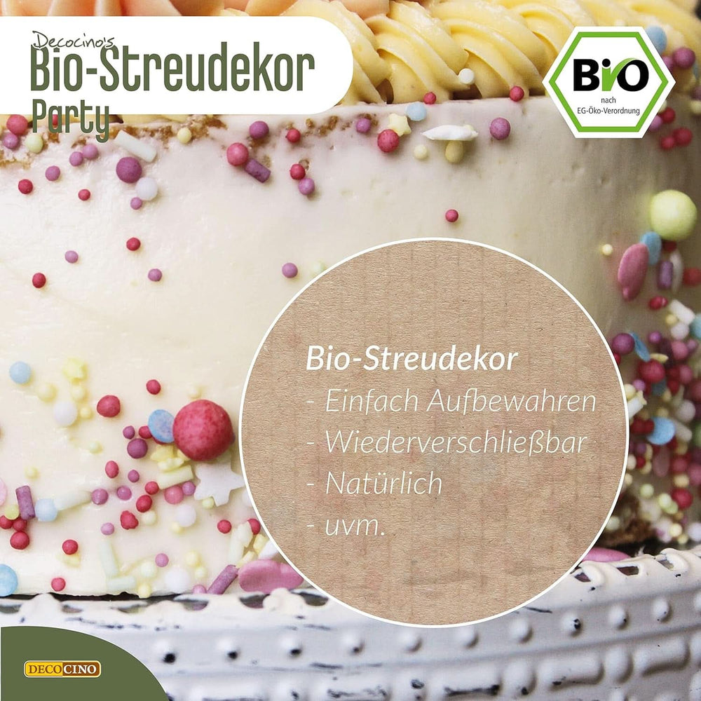 DECOCINO Sprinkles de zahăr vegan din dextroză de calitate organică, 60 grame Sprinkles Naty Shop