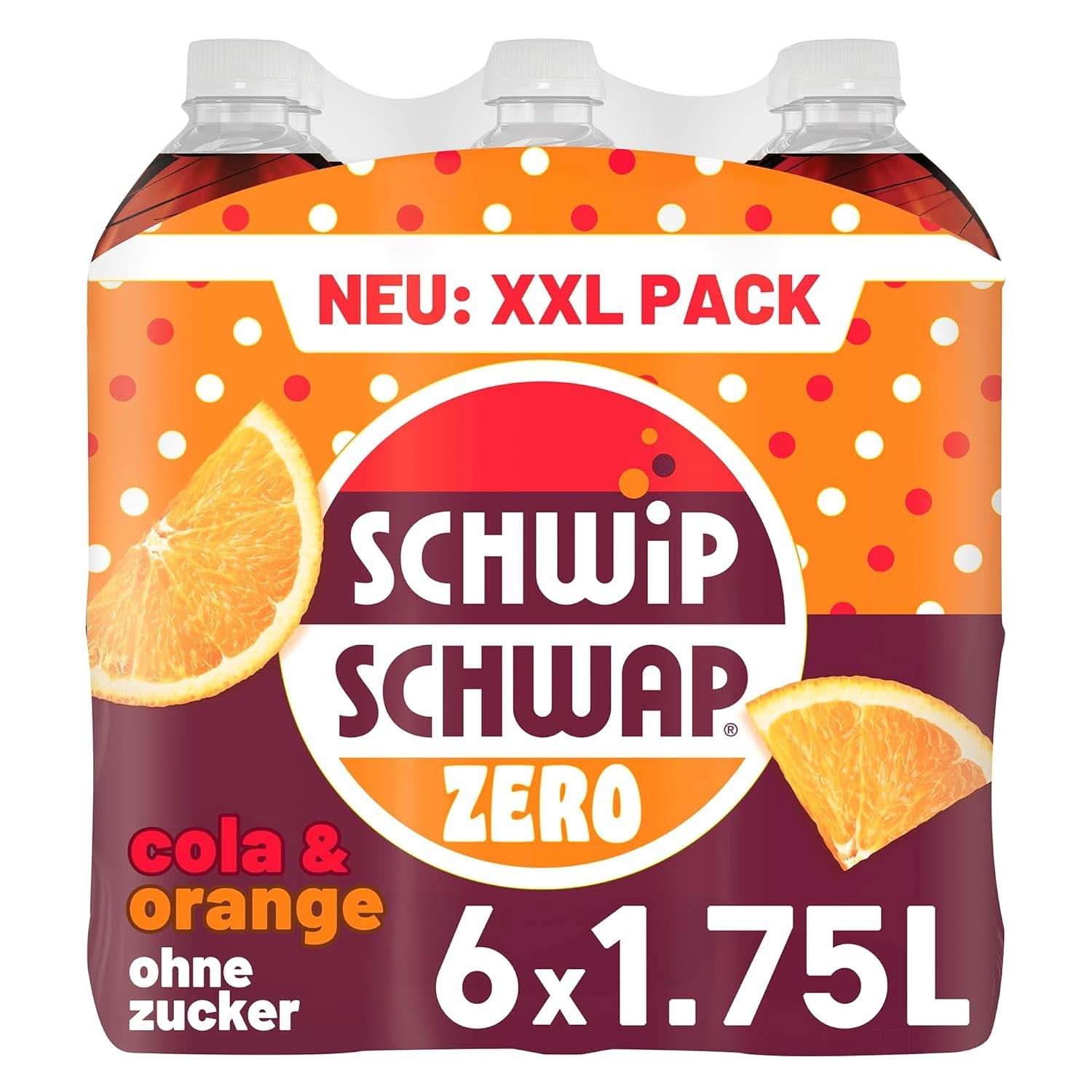 SCHWIPSCHWAP ZERO - PACK XXL - Refresco de cola con cafeína y naranjas, set 6 x 1,75 litros Naty Shop