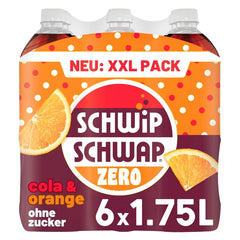 SCHWIPSCHWAP ZERO - PACK XXL - Refresco de cola con cafeína y naranjas, set 6 x 1,75 litros Naty Shop