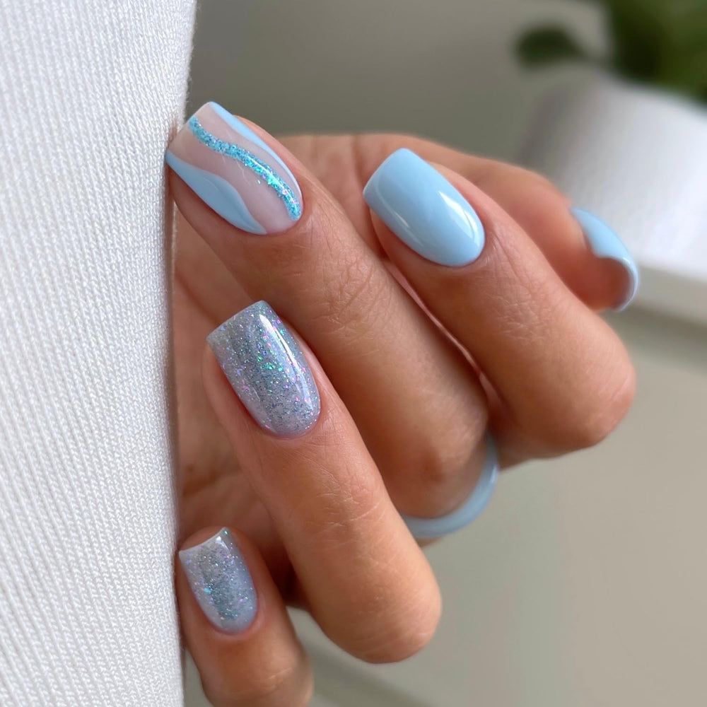 Esmalte de uñas UV Semilac Hybrid 240 Icy Waterfall 7ml, colección Seaqueen