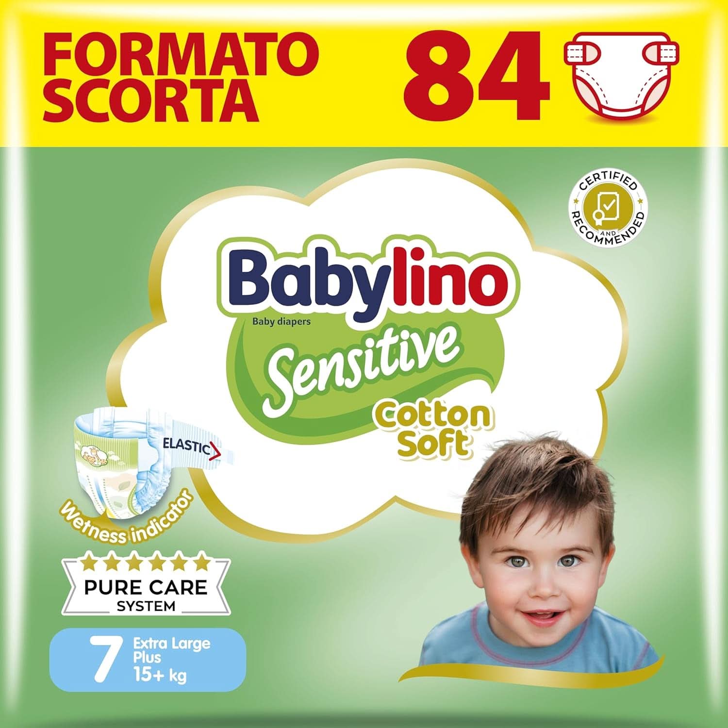 Babylino Pañales para niños Sensitive y delicados, varias tallas Madre e Hijo Naty Shop Talla 7 (14 unidades)